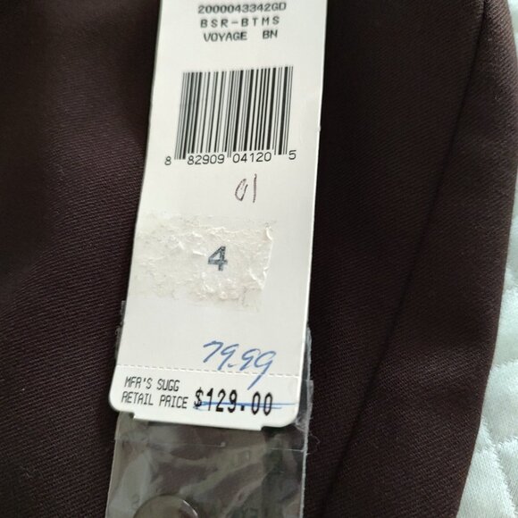 RALPH LAUREN WOOL GABARDINE CAREER PANTS FLAT FRONT STRAIGHT LEG DK BROWN SZ 4 - Picture 12 of 12